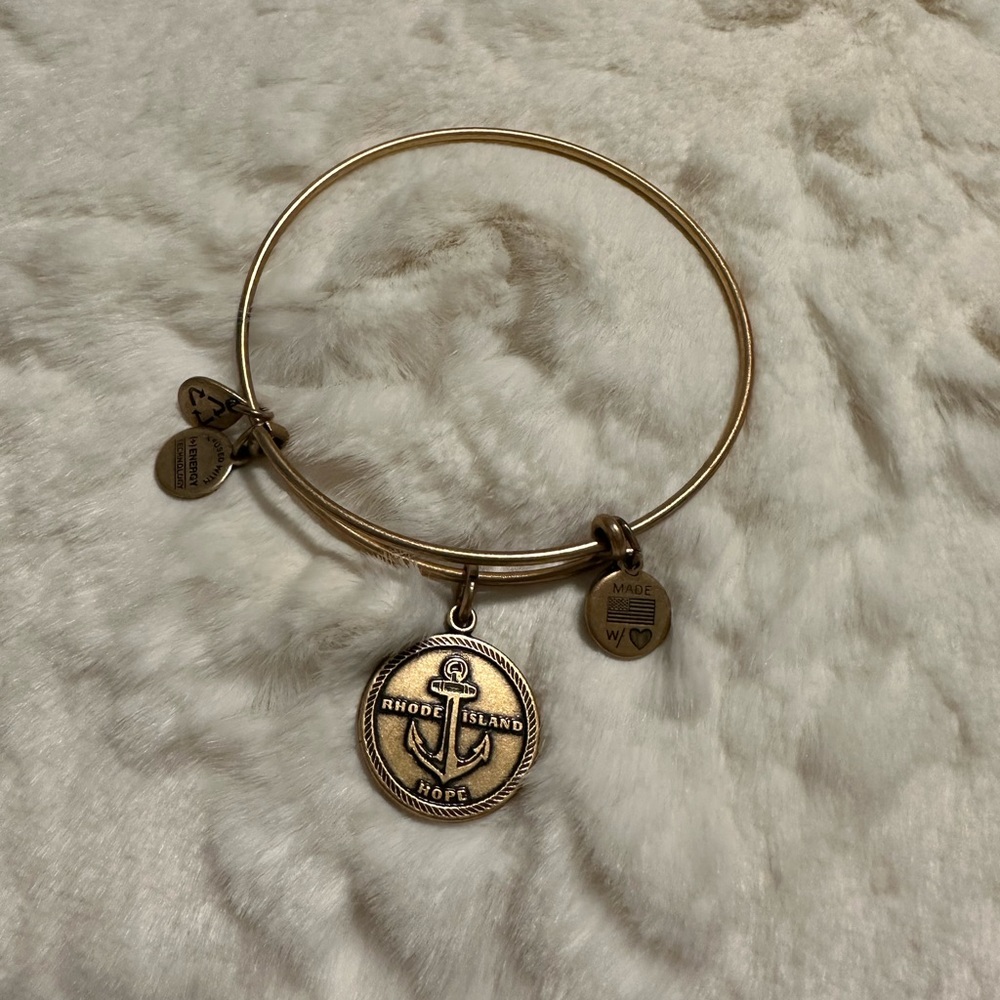 Alex and Ani gold bracelet Rhode Island charm